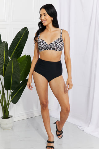 Marina West Swim Take A Dip Twist High-Rise Bikini in Leopard Divacious