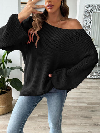 Round Neck Long Sleeve Sweater Divacious
