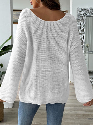 Round Neck Long Sleeve Sweater Divacious