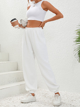 Textured Pull-On Joggers Divacious