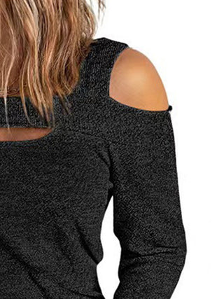 Full Size Cutout Cold Shoulder Blouse Divacious