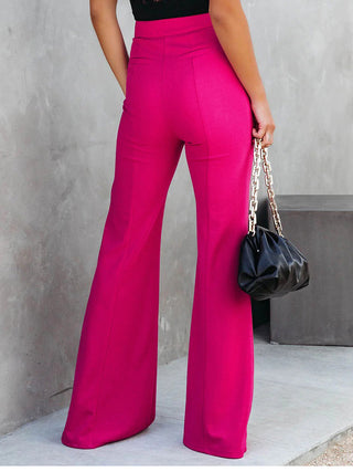 Front Slit Flare Leg Pants Divacious