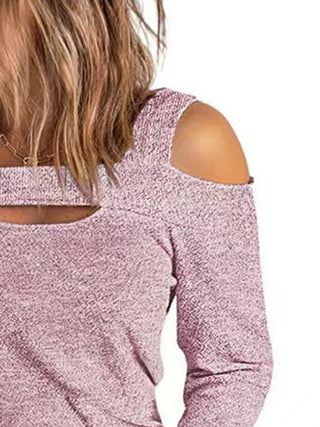 Full Size Cutout Cold Shoulder Blouse Divacious