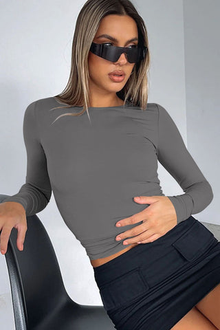 Round Neck Long-Sleeve Top Divacious