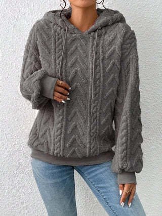 Drawstring Long Sleeve Hoodie Divacious