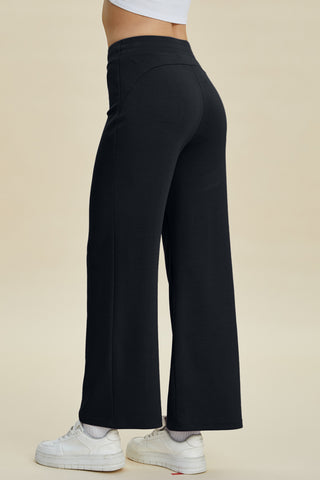 Full Size Air Scuba Drawstring Wide Leg Pants Divacious