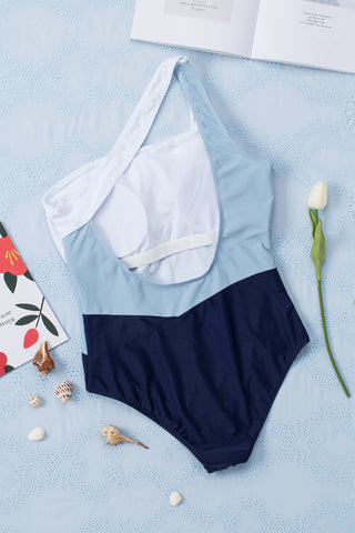 Full Size Cutout Color Block Sleeveless One-Piece Swimwear Divacious