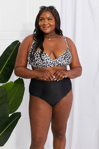 Marina West Swim Take A Dip Twist High-Rise Bikini in Leopard Divacious