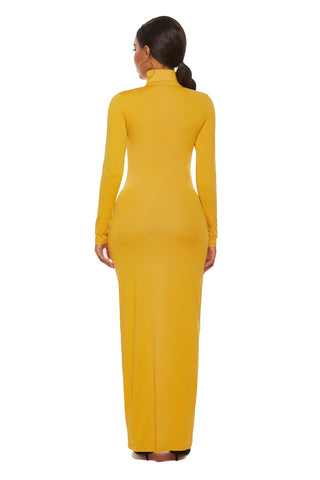 Mock Neck Long Sleeve Maxi Slim Dress Trendsi