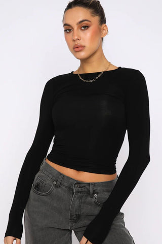 Round Neck Long-Sleeve Top Divacious