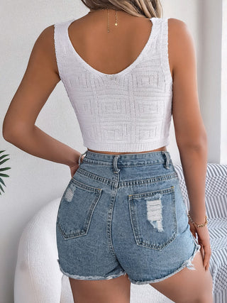 Twisted V-Neck Knit Vest Divacious