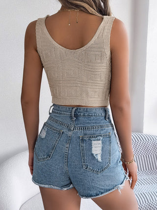 Twisted V-Neck Knit Vest Divacious