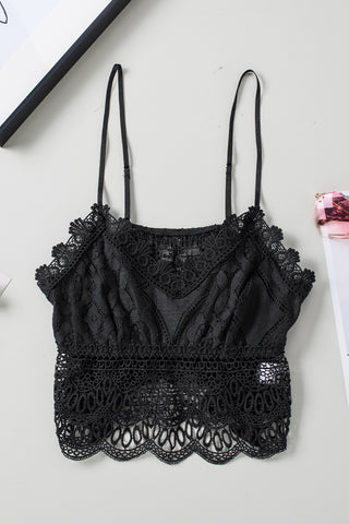 V-Neck Lace Cropped Cami Divacious