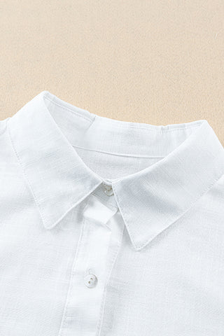 Button-Up Longline Shirt with Breast Pockets Divacious