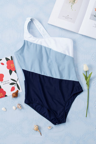 Full Size Cutout Color Block Sleeveless One-Piece Swimwear Divacious