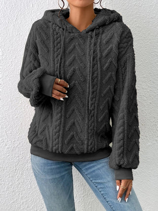 Drawstring Long Sleeve Hoodie Divacious