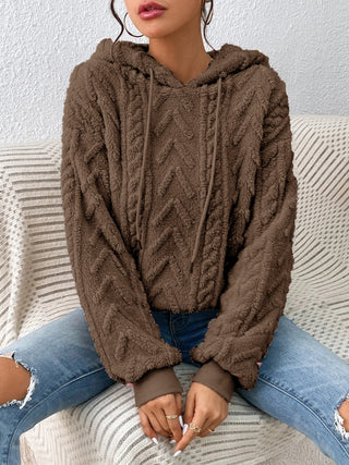 Drawstring Long Sleeve Hoodie Divacious