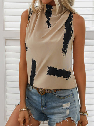 Cowl Neck Sleeveless Blouse Divacious