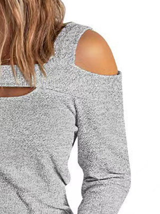 Full Size Cutout Cold Shoulder Blouse Divacious
