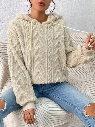 Drawstring Long Sleeve Hoodie Divacious