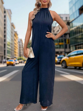 Tied Grecian Wide Leg Jumpsuit Divacious