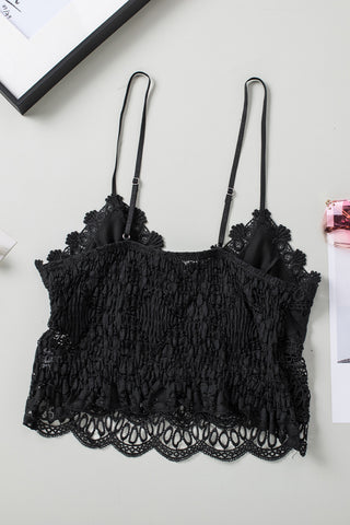 V-Neck Lace Cropped Cami Divacious
