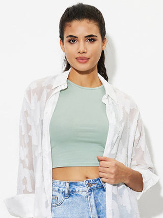 Round Neck Cropped Tank Divacious