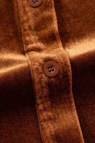 Pocketed Collared Neck Long Sleeve Shirt Divacious