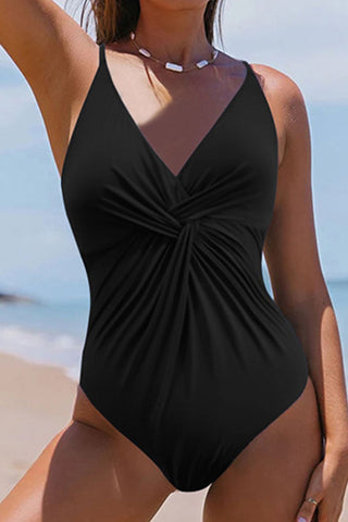 Twisted Crisscross V-Neck One-Piece Swimwear Divacious