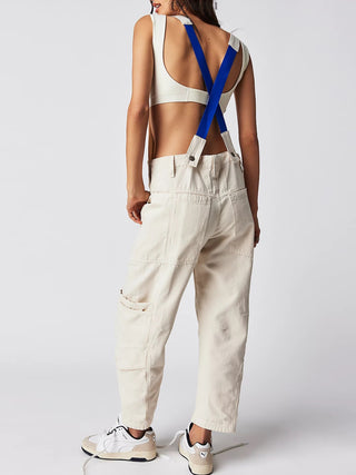 Pocketed Wide Strap Denim Overalls Divacious
