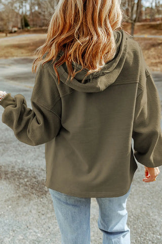 Zip-Up Drawstring Hooded Jacket Divacious