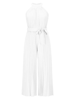 Cutout Tied Pleated Sleeveless Jumpsuit Divacious