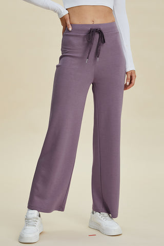 Full Size Air Scuba Drawstring Wide Leg Pants Divacious
