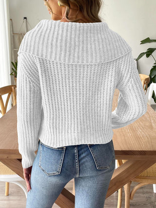 Cable-Knit Long Sleeve Sweater Divacious