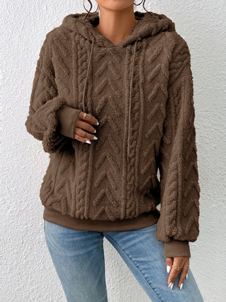 Drawstring Long Sleeve Hoodie Divacious