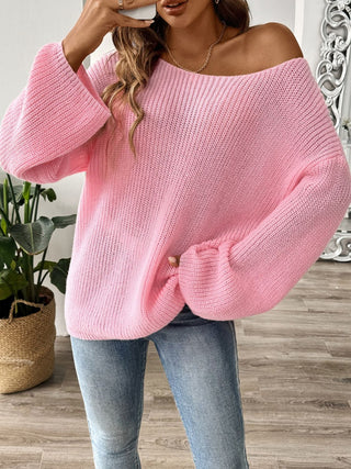 Round Neck Long Sleeve Sweater Divacious