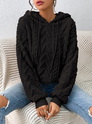 Drawstring Long Sleeve Hoodie Divacious